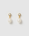 Izoa Everlee Earrings Gold Pearl