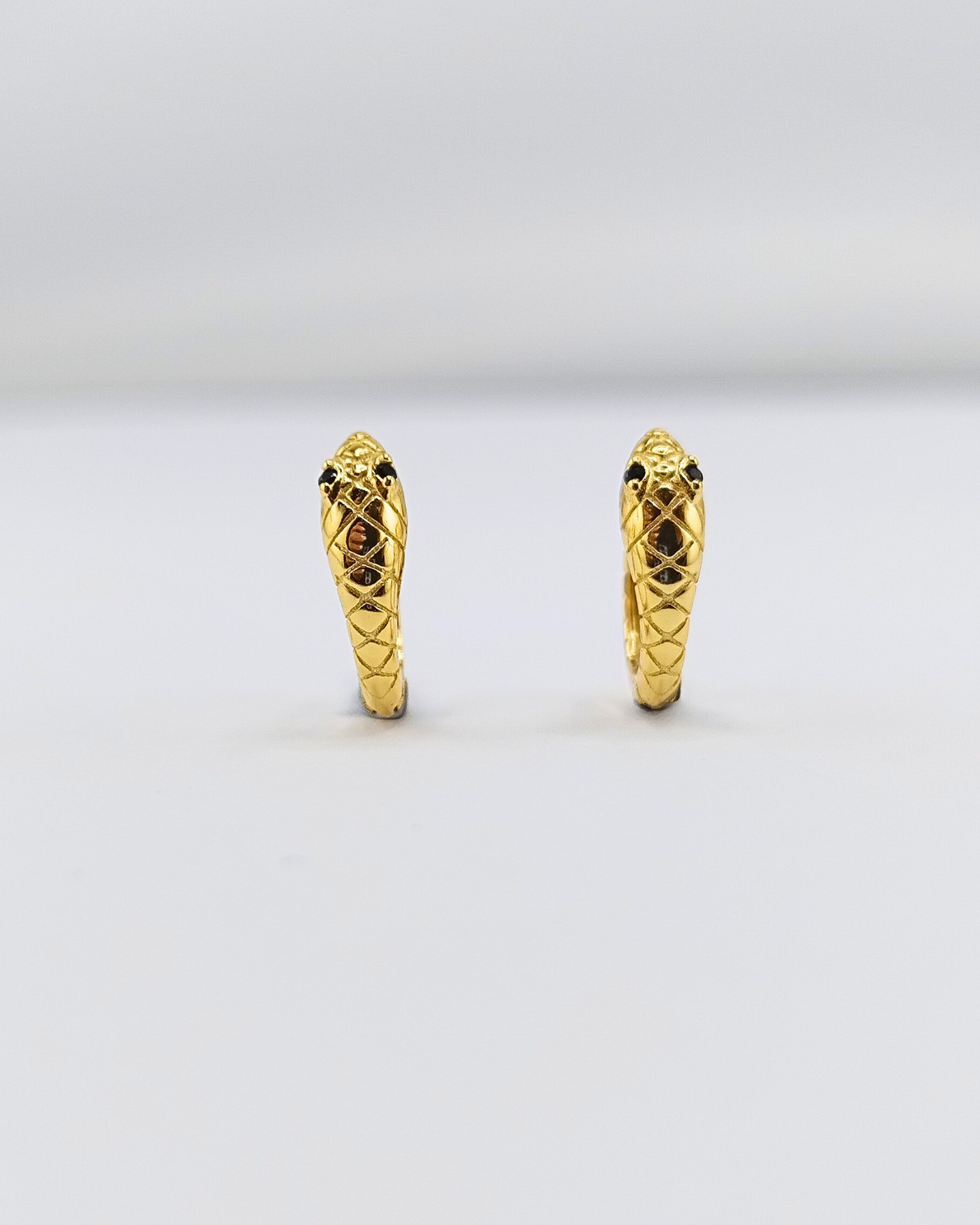Izoa Textured Snake Huggie Earrings