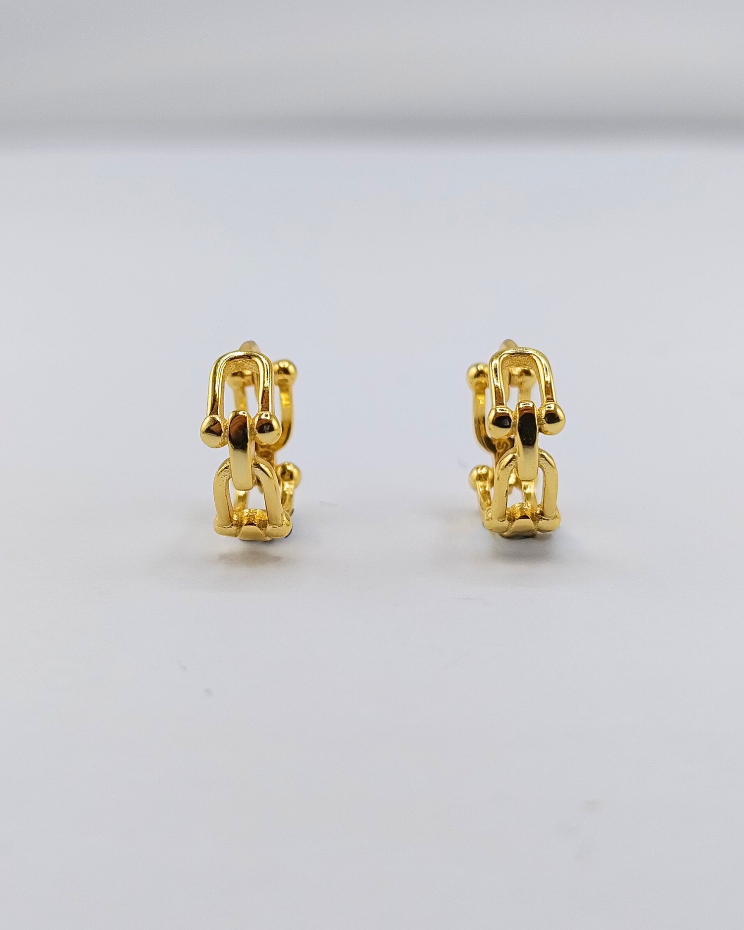 Izoa Linked Chain Huggie Earrings