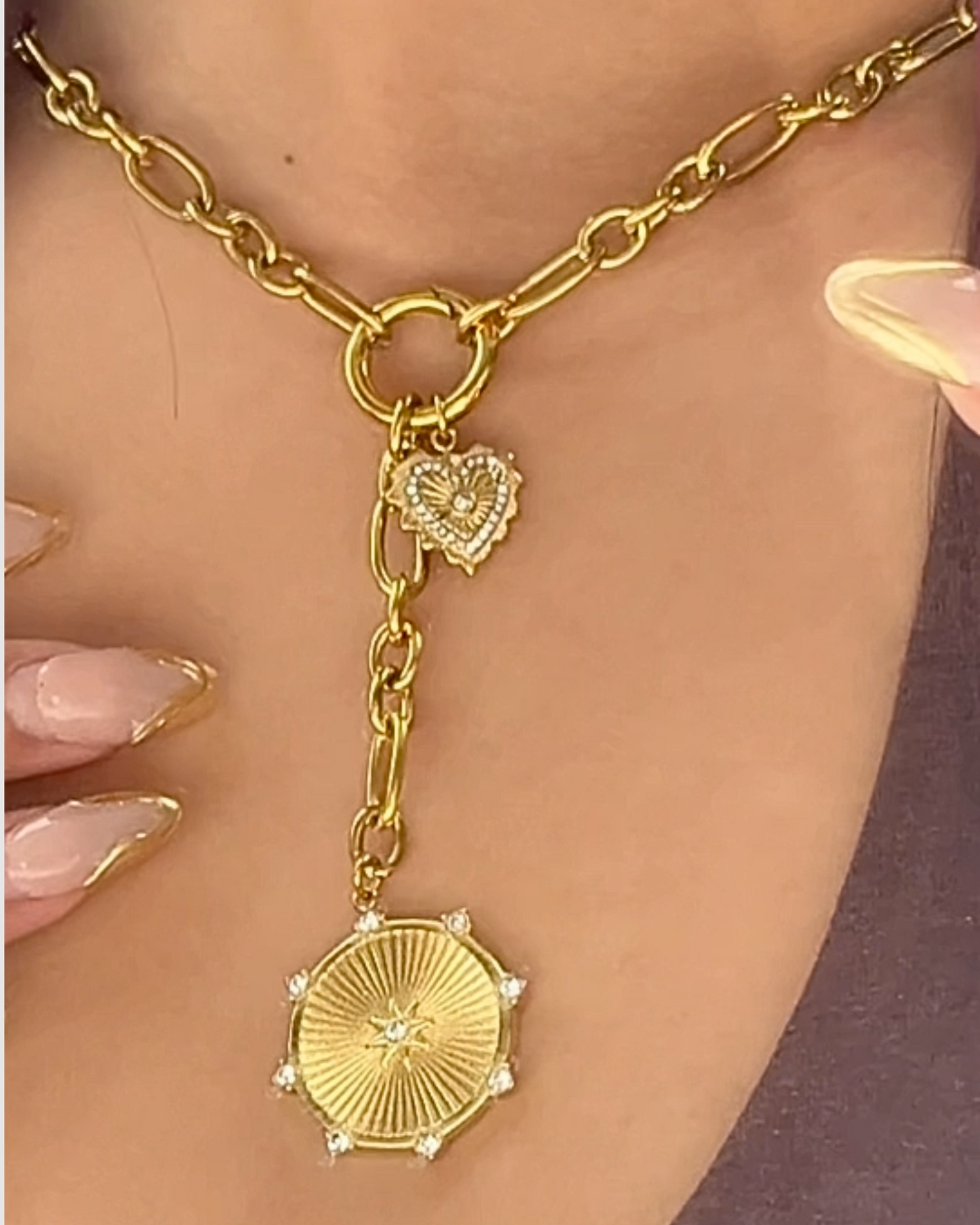 Izoa Amanda Pendant Necklace Gold