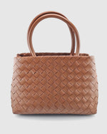Izoa Vincenza Woven Tote Bag Cocoa