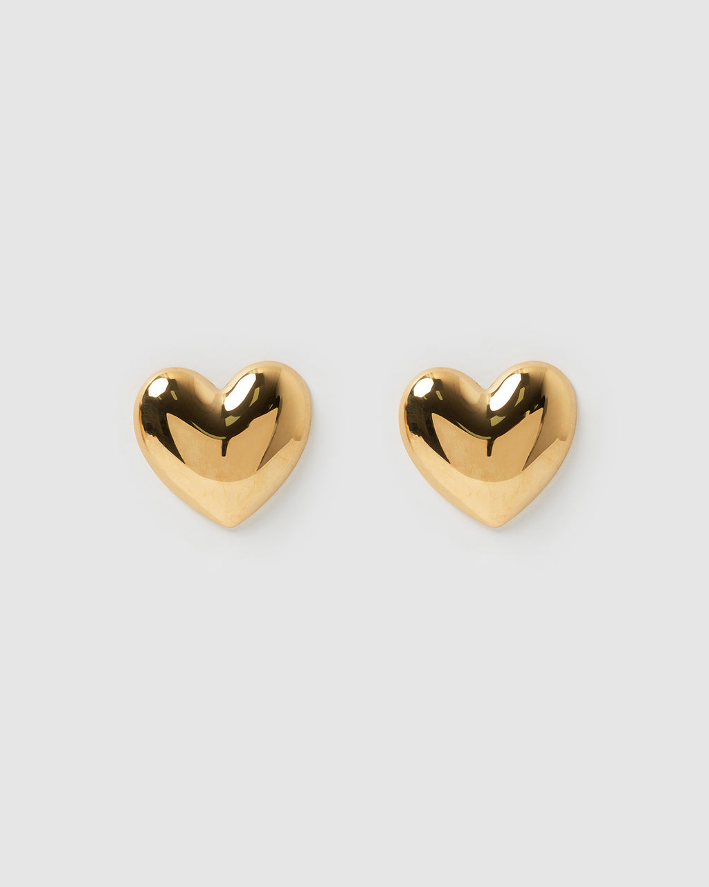 Izoa Maggie Heart Stud Earrings Gold