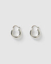 Izoa Lainy Hoop Earrings Silver