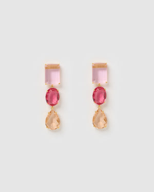 Izoa Parker Earrings Gold Pink