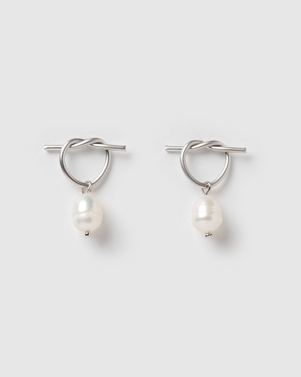 Izoa Rosette Earrings Silver Freshwater Pearl
