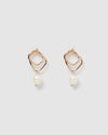 Izoa Serenity Earrings Rose Gold Freshwater Pearl
