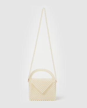 Izoa Tiffany Pearl Handbag White