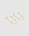 Izoa Bree Drop Stud Earrings Gold