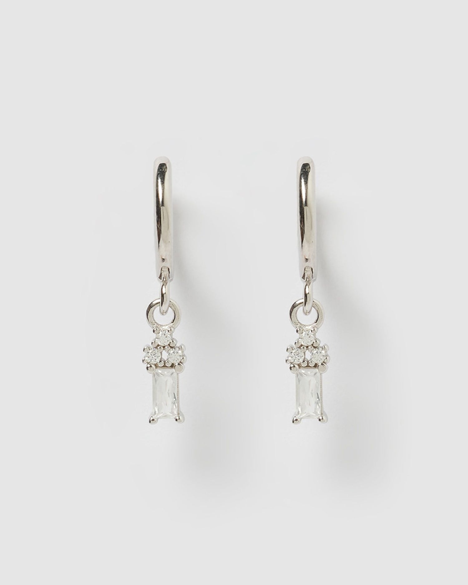 Izoa Carissa Huggie Earrings Silver