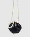 Izoa Calypso Seashell Clutch Black