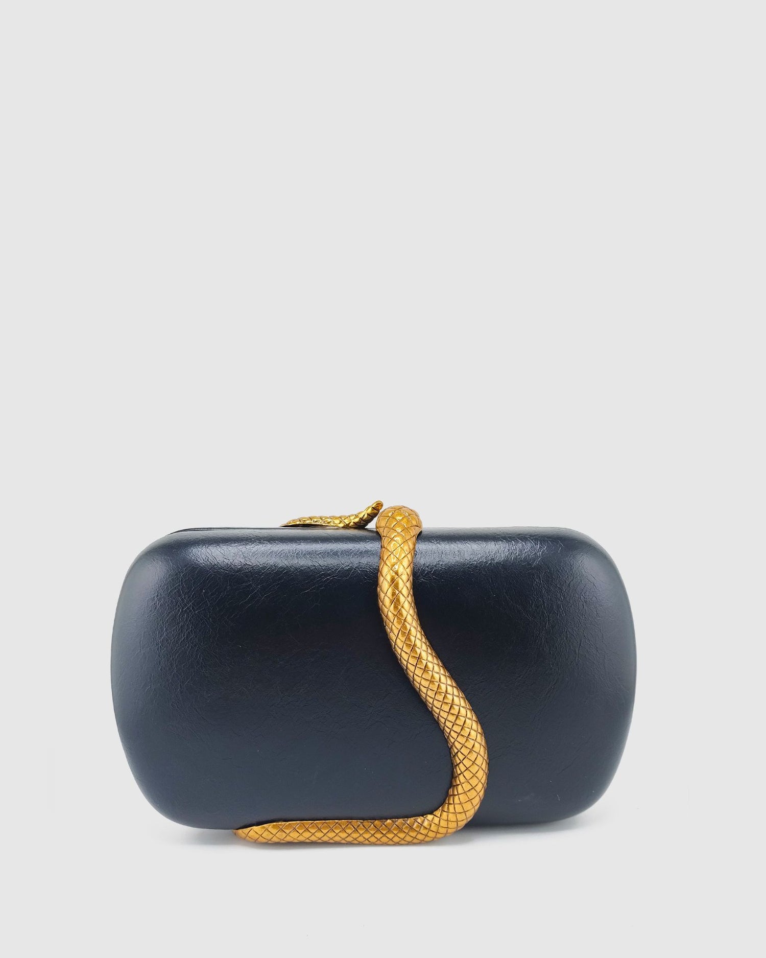 Izoa Gigi Snake Clutch Black