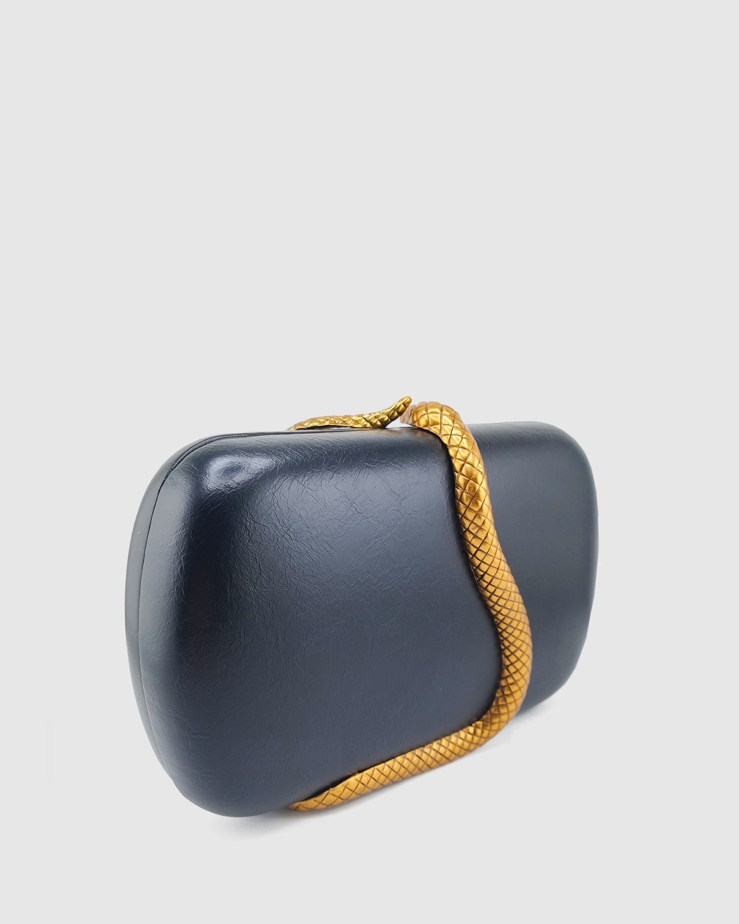 Izoa Gigi Snake Clutch Black