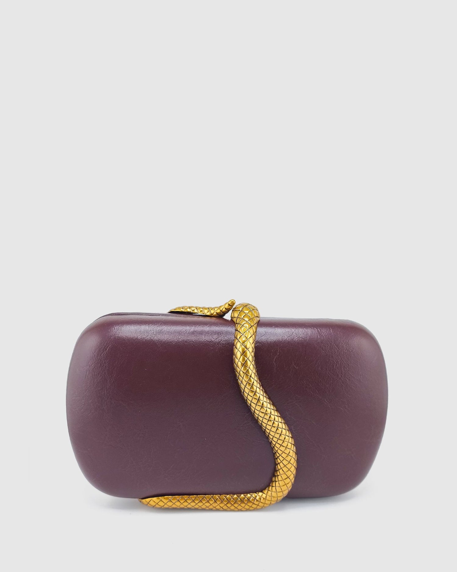 Izoa Gigi Snake Clutch Dark Red