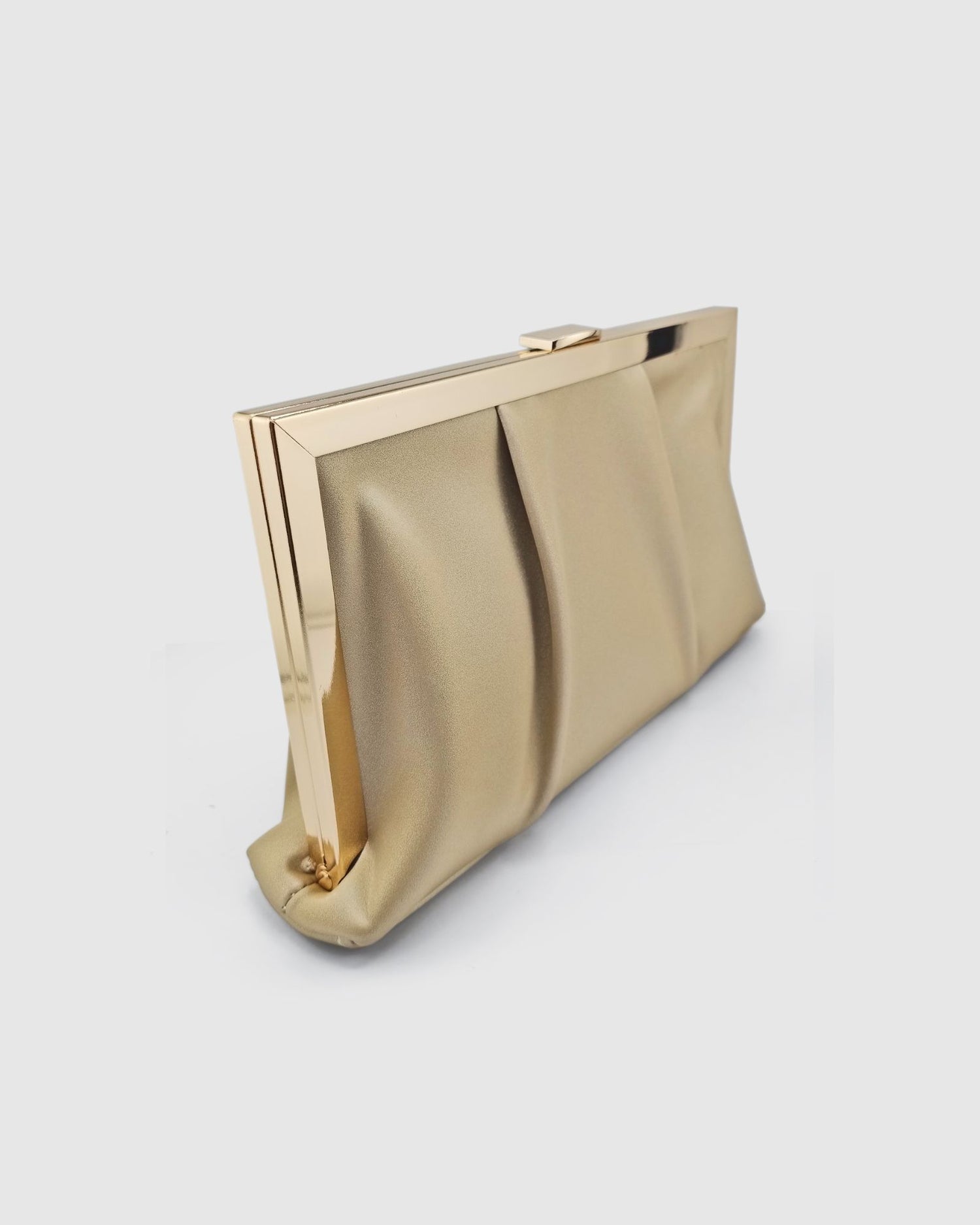 Izoa Gia Pleated Clutch Gold