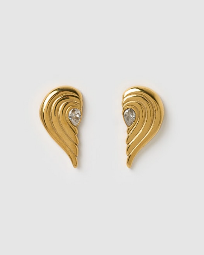 Izoa Catalina Stud Earrings Gold