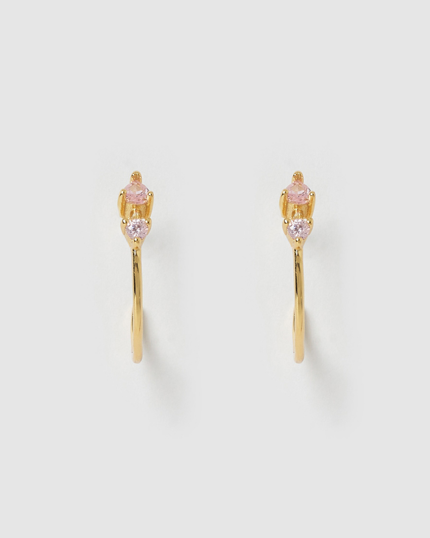 Izoa Elena Hoop Earrings Pink