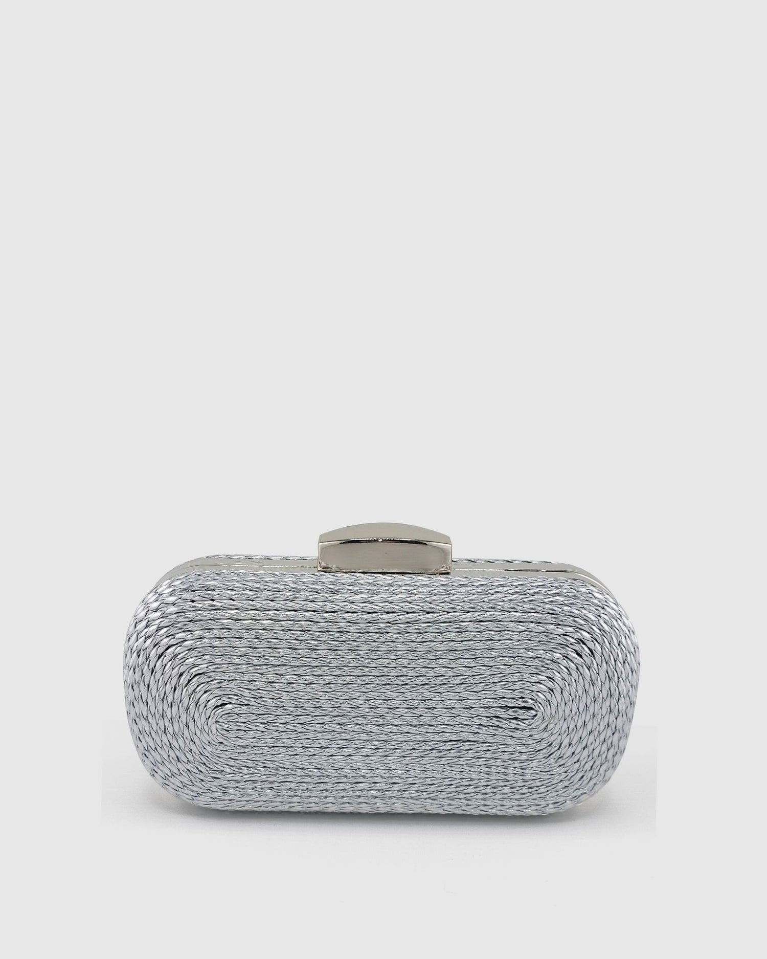 Izoa Helen Rope Detail Clutch in Silver