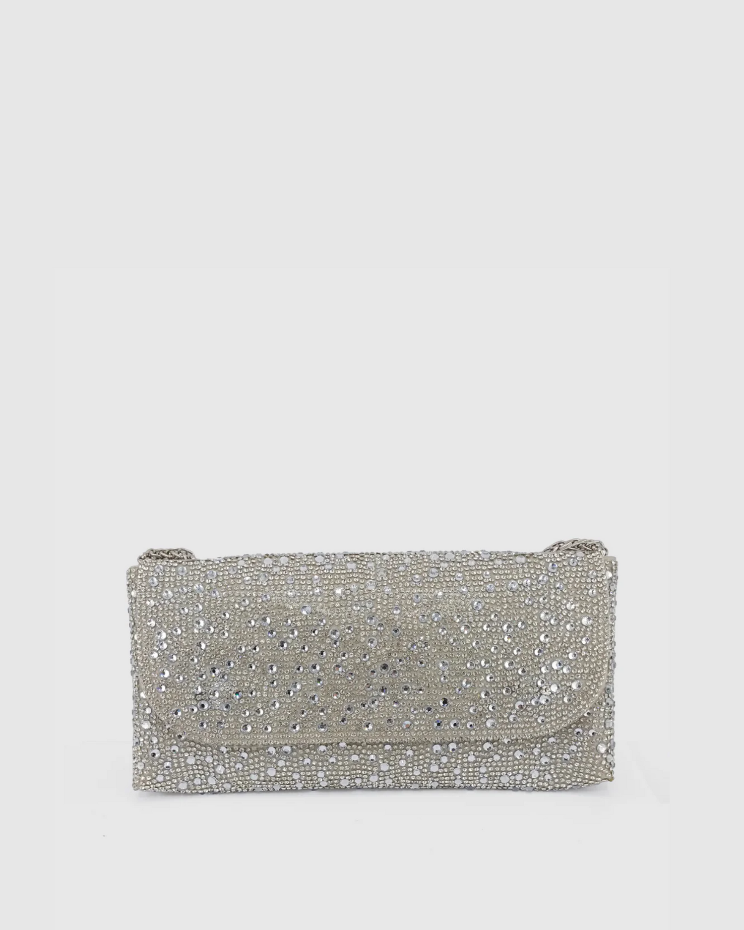 Izoa Elani Clutch Silver Crystal