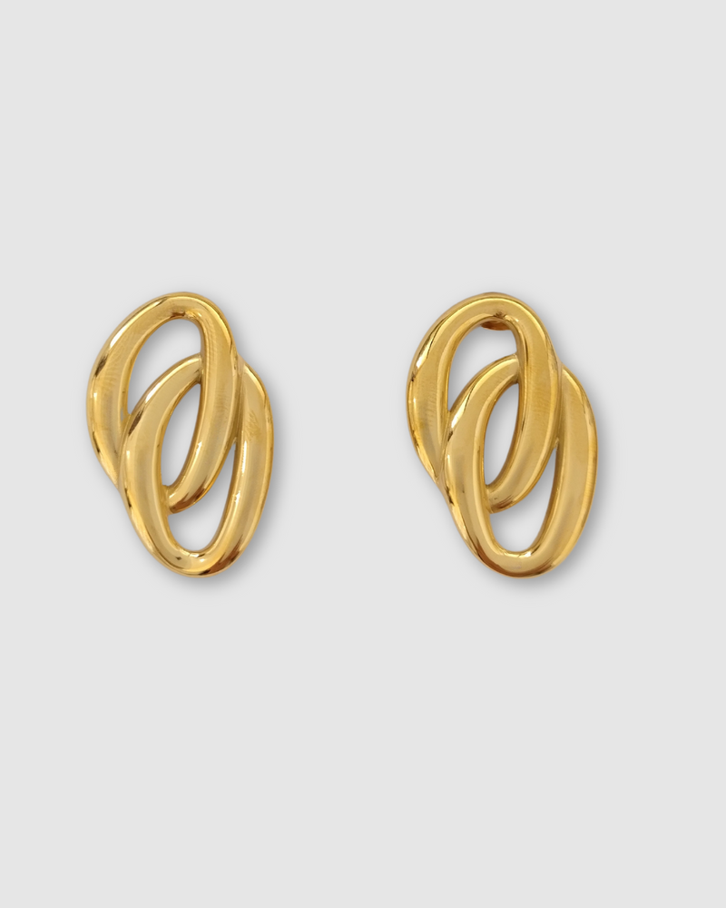 Izoa Florence Stud Earrings Gold