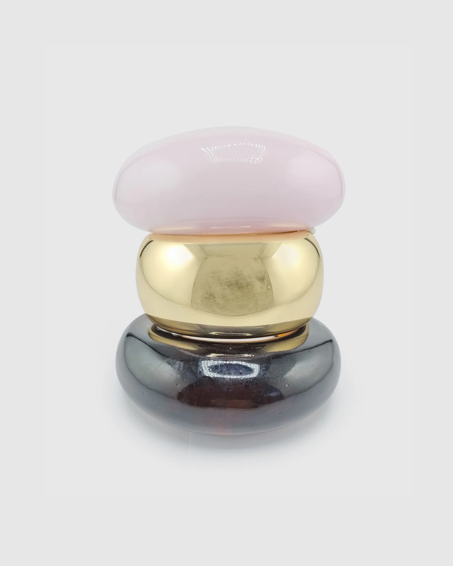 Izoa Resin Chunky Bangle Set Pink/Brown