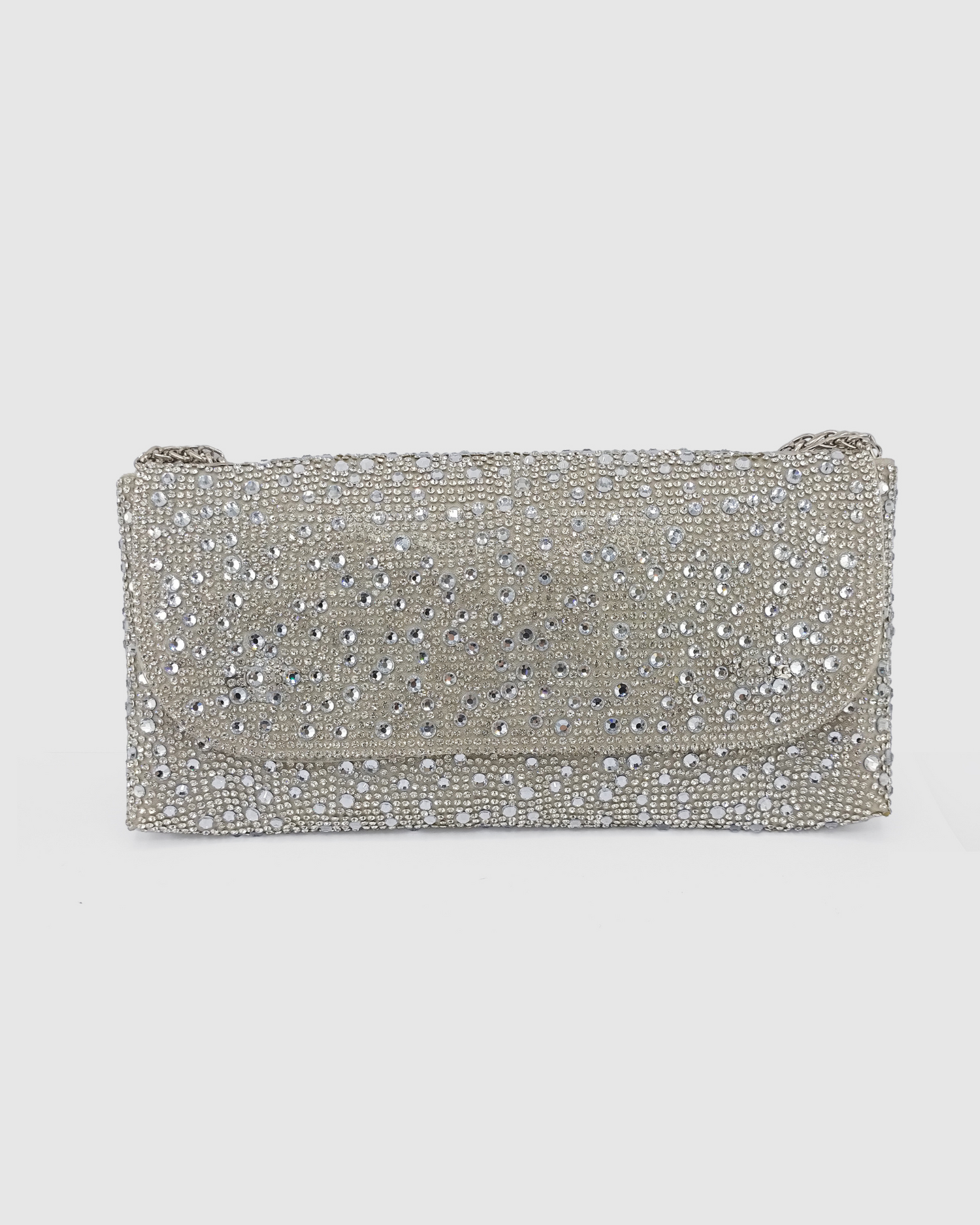 Izoa Elani Clutch Silver Crystal