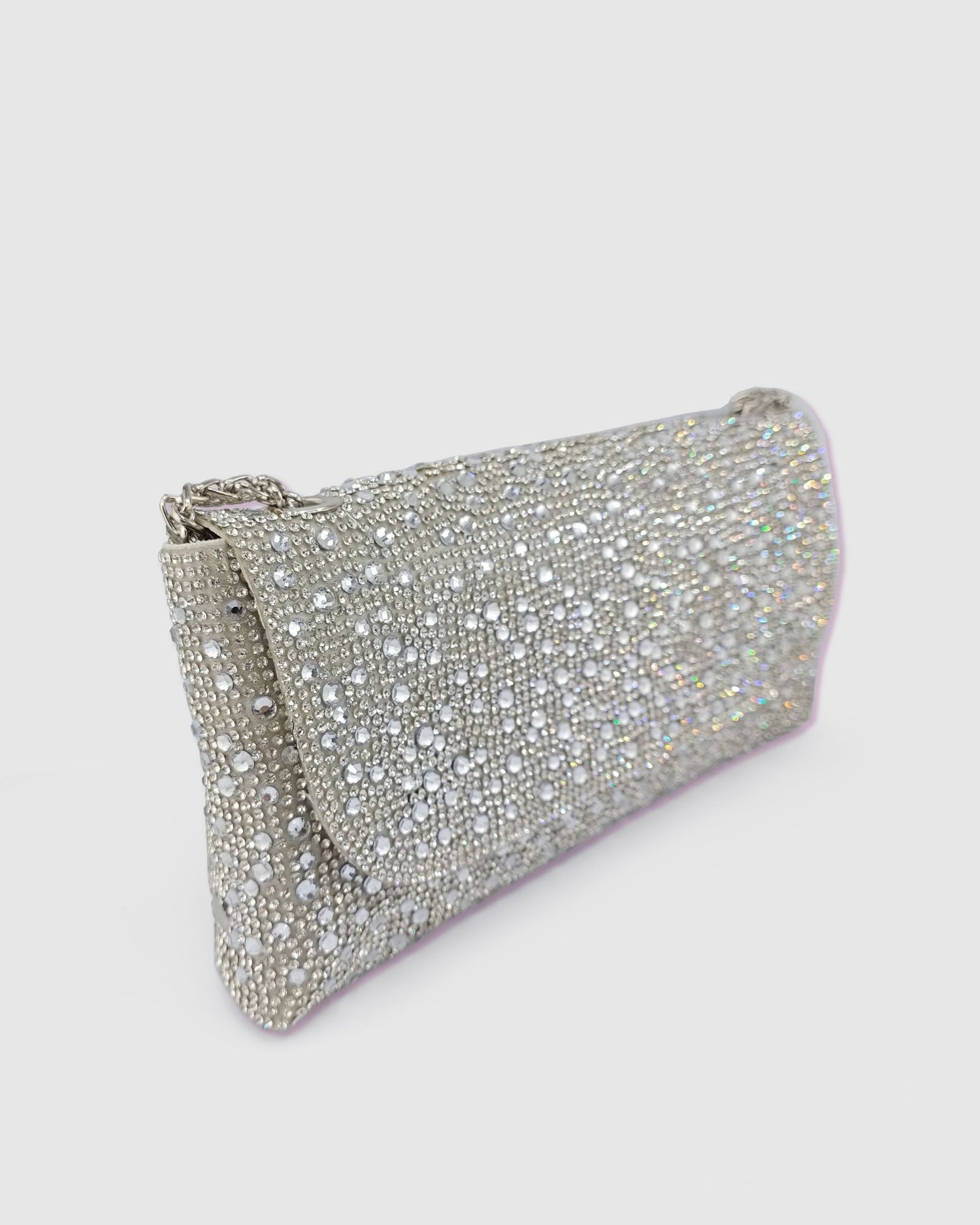 Izoa Elani Clutch Silver Crystal