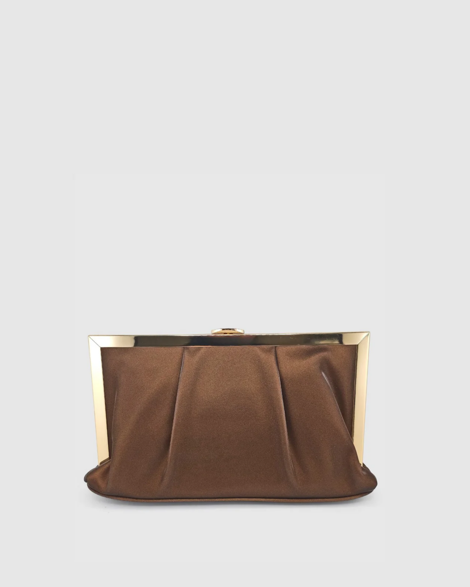 Izoa Gia Pleated Clutch Brown