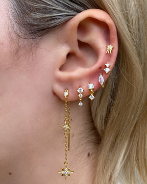 Izoa Lisa Thread Earrings Gold