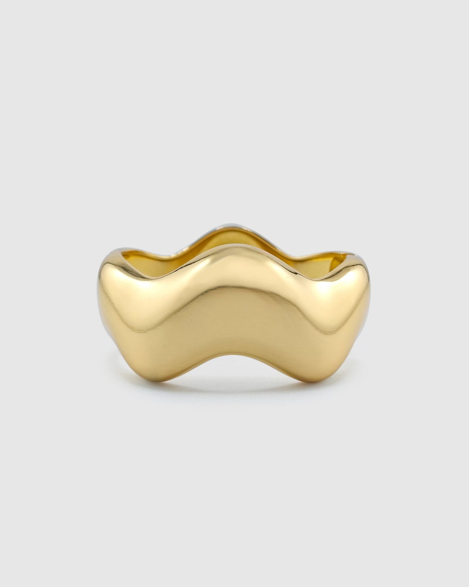 Izoa Abby Wave Bracelet Cuff Gold