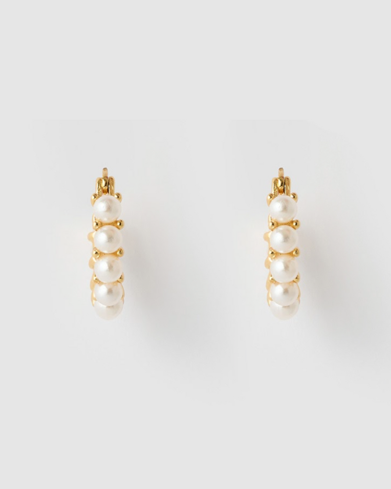 Izoa Adeline Huggie Gold Pearl