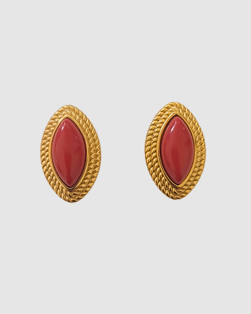 Izoa Amara Stud Earring Red