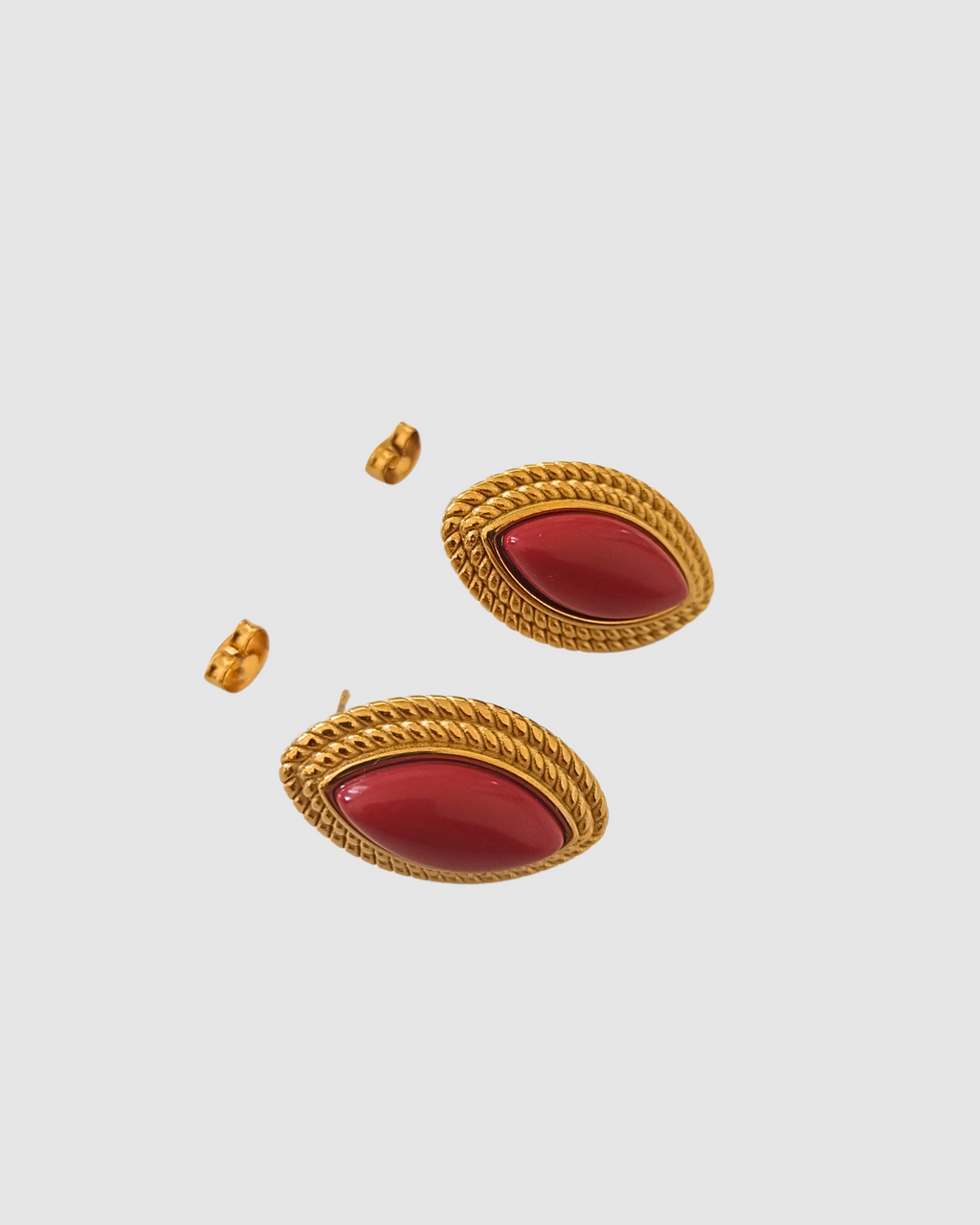 Izoa Amara Stud Earring Red