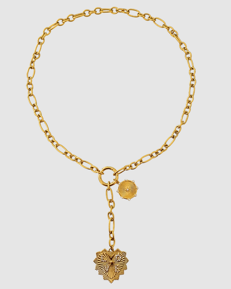 Izoa Amora Heart Pendant Necklace Gold