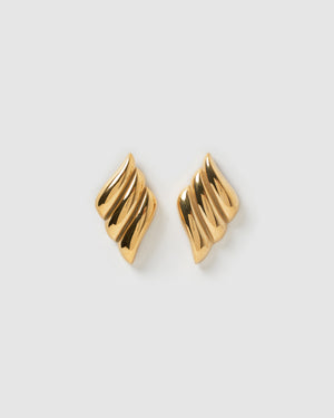 Izoa Ash Stud Earrings Gold