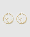 Izoa Alphabet Letter E Hoop Earrings