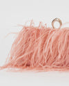 Izoa Beatrice Clutch Pink Faux Feather