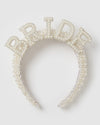 Izoa Bride To Be Pearl Headband White