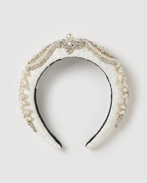 Izoa Freya Pearl Headband Ivory