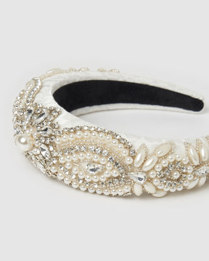 Izoa Freya Pearl Headband Ivory