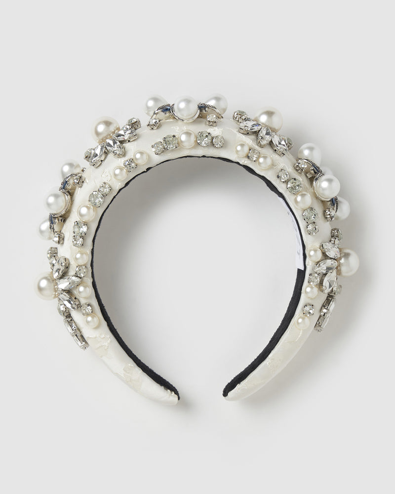 Izoa Iris Pearl White Headband