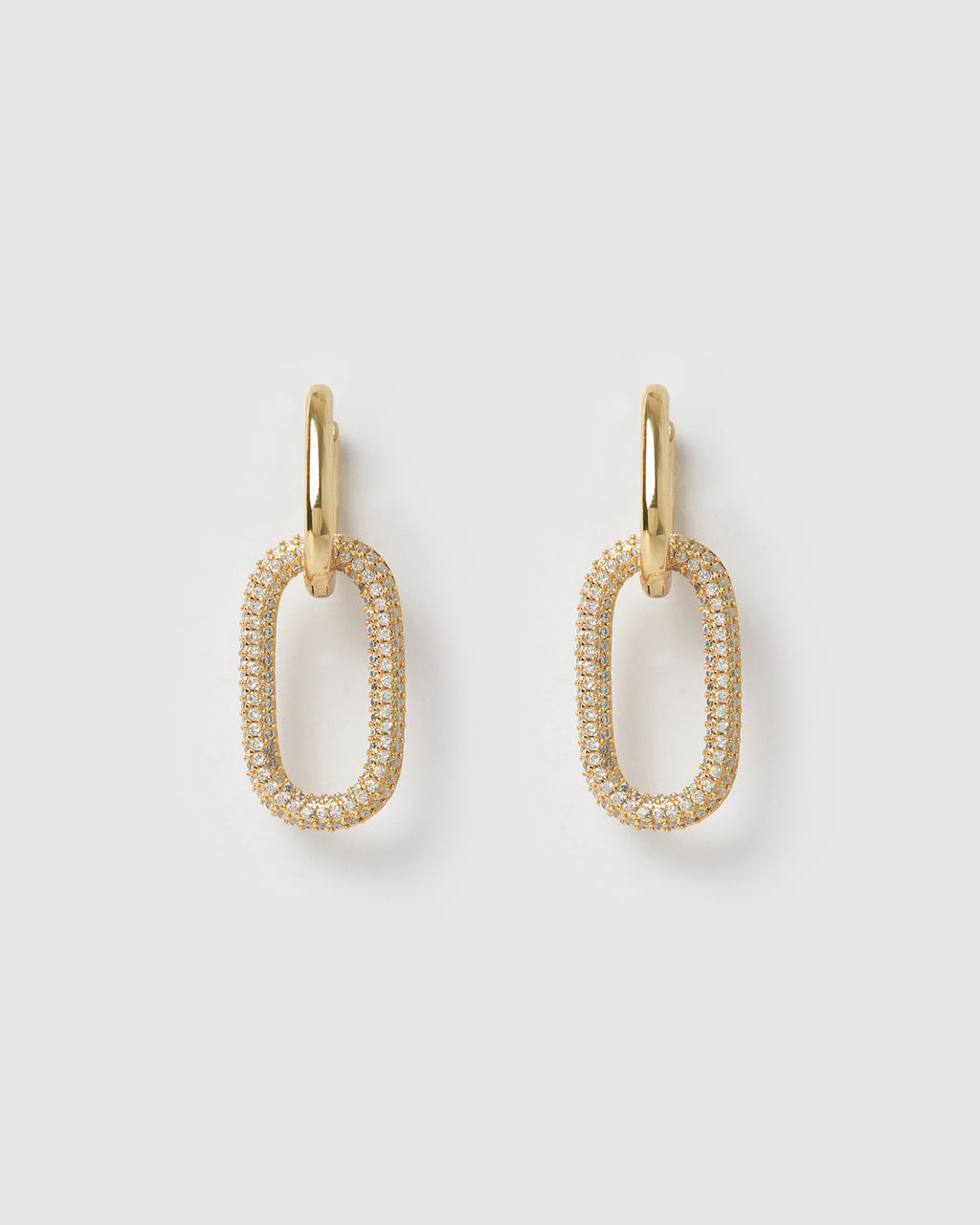 Izoa Hannah Link Drop Earrings Gold