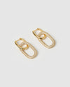 Izoa Hannah Link Drop Earrings Gold