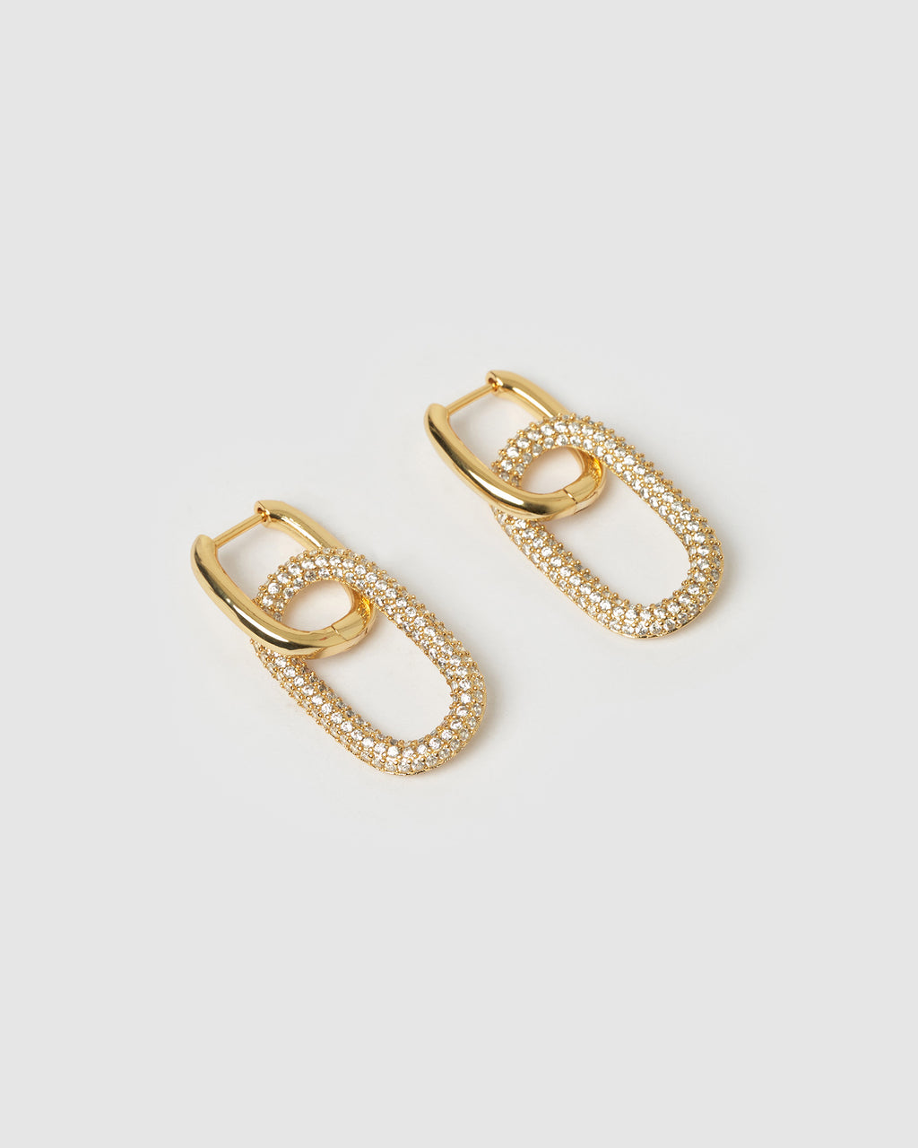 Izoa Hannah Link Drop Earrings Gold