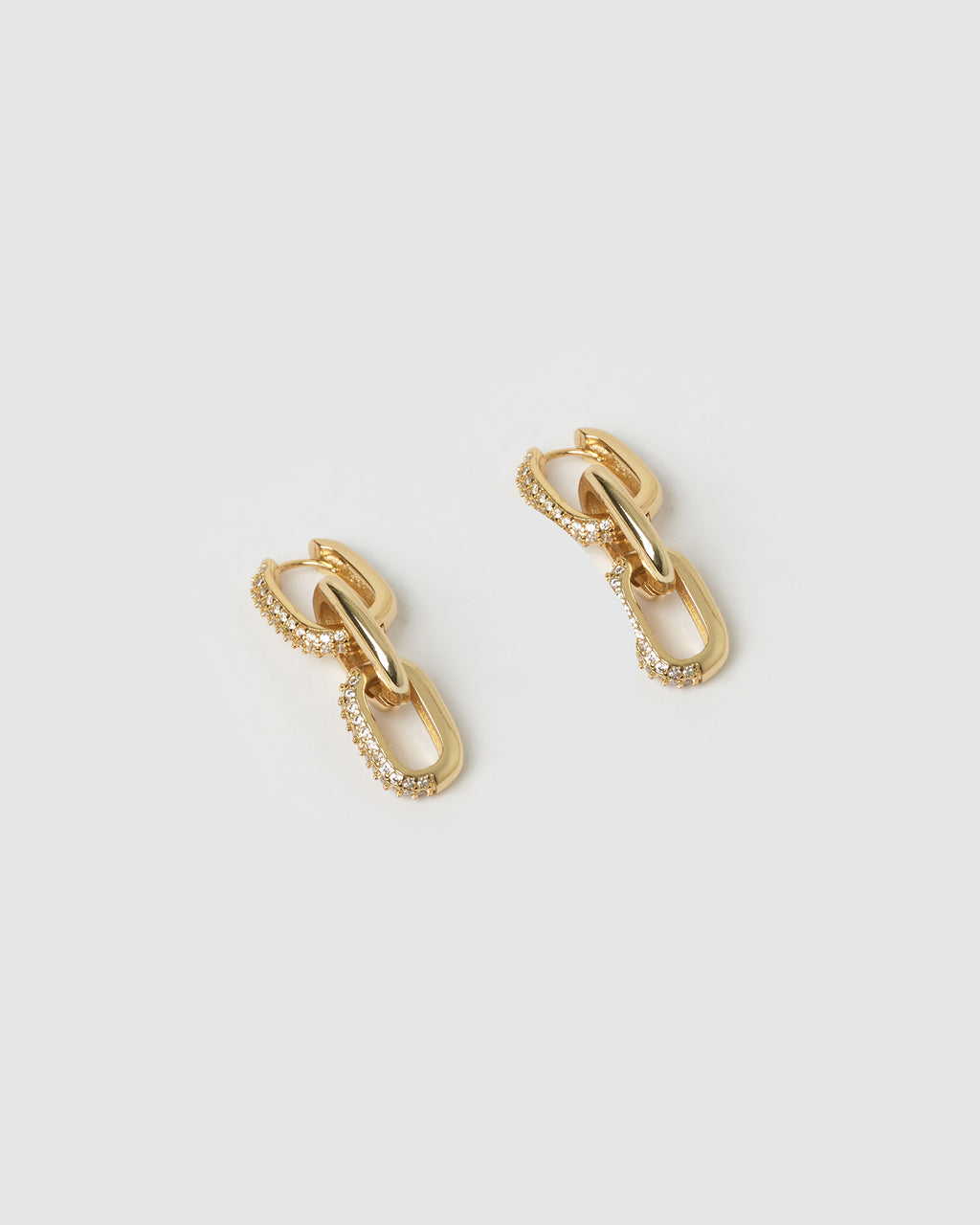 Izoa Brooke Link Drop Earrings Gold