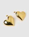 Izoa Nyx Heart Stud Earrings Gold