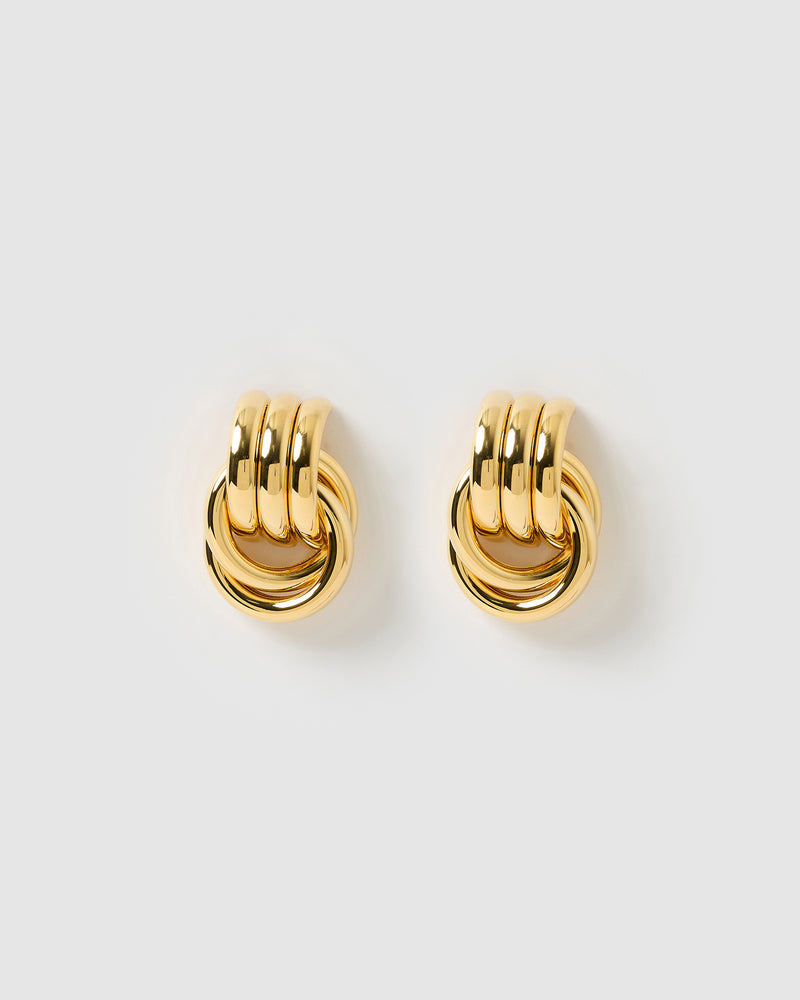 Izoa Fusion Stud Earrings Gold