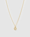 Izoa Alphabet Letter O Necklace Gold