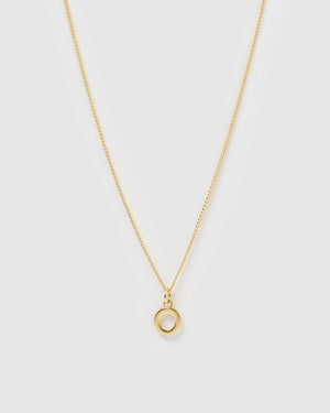 Izoa Alphabet Letter O Necklace Gold