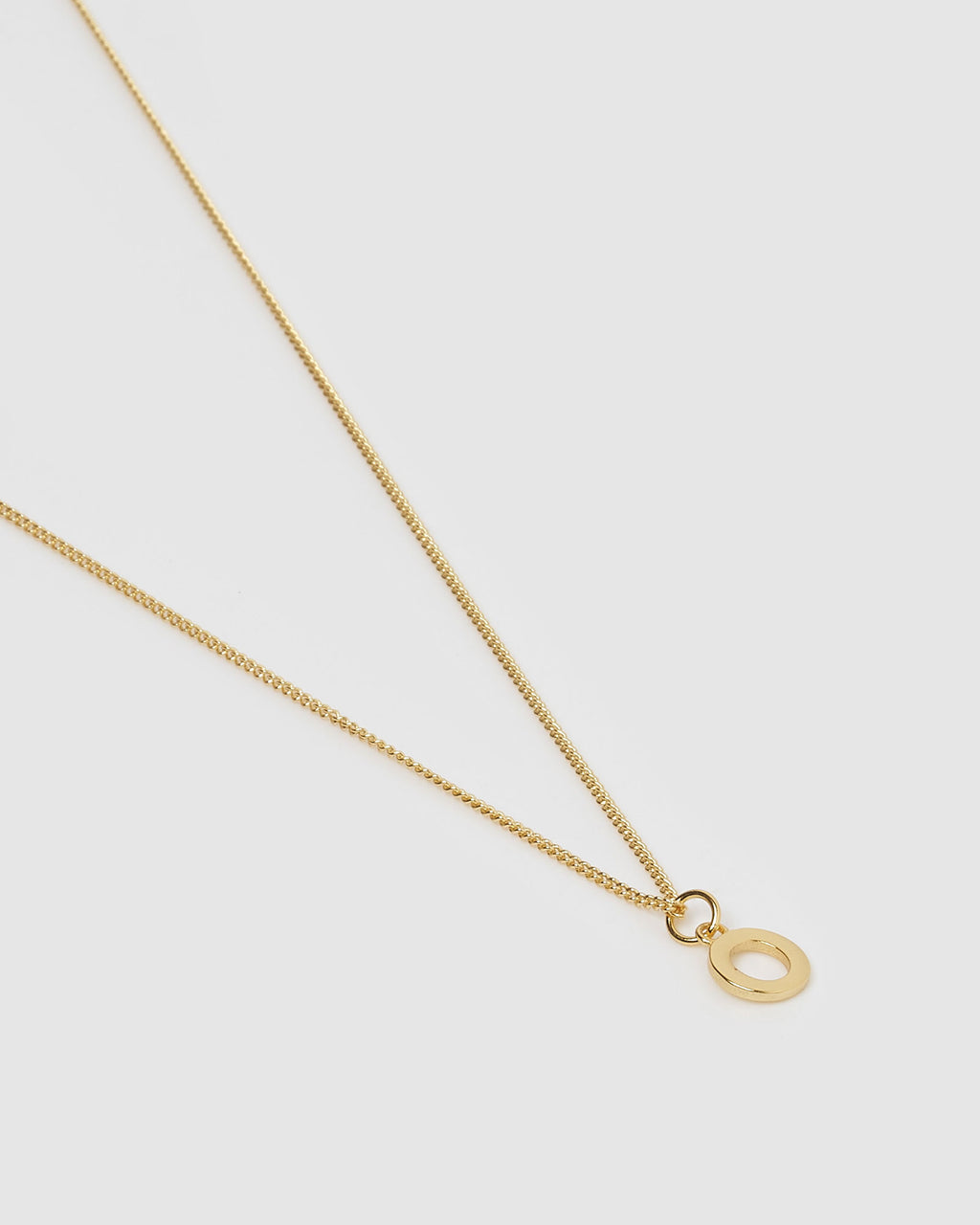 Izoa Alphabet Letter O Necklace Gold