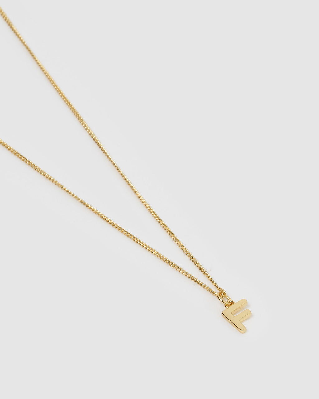 Izoa Alphabet Letter F Necklace Gold